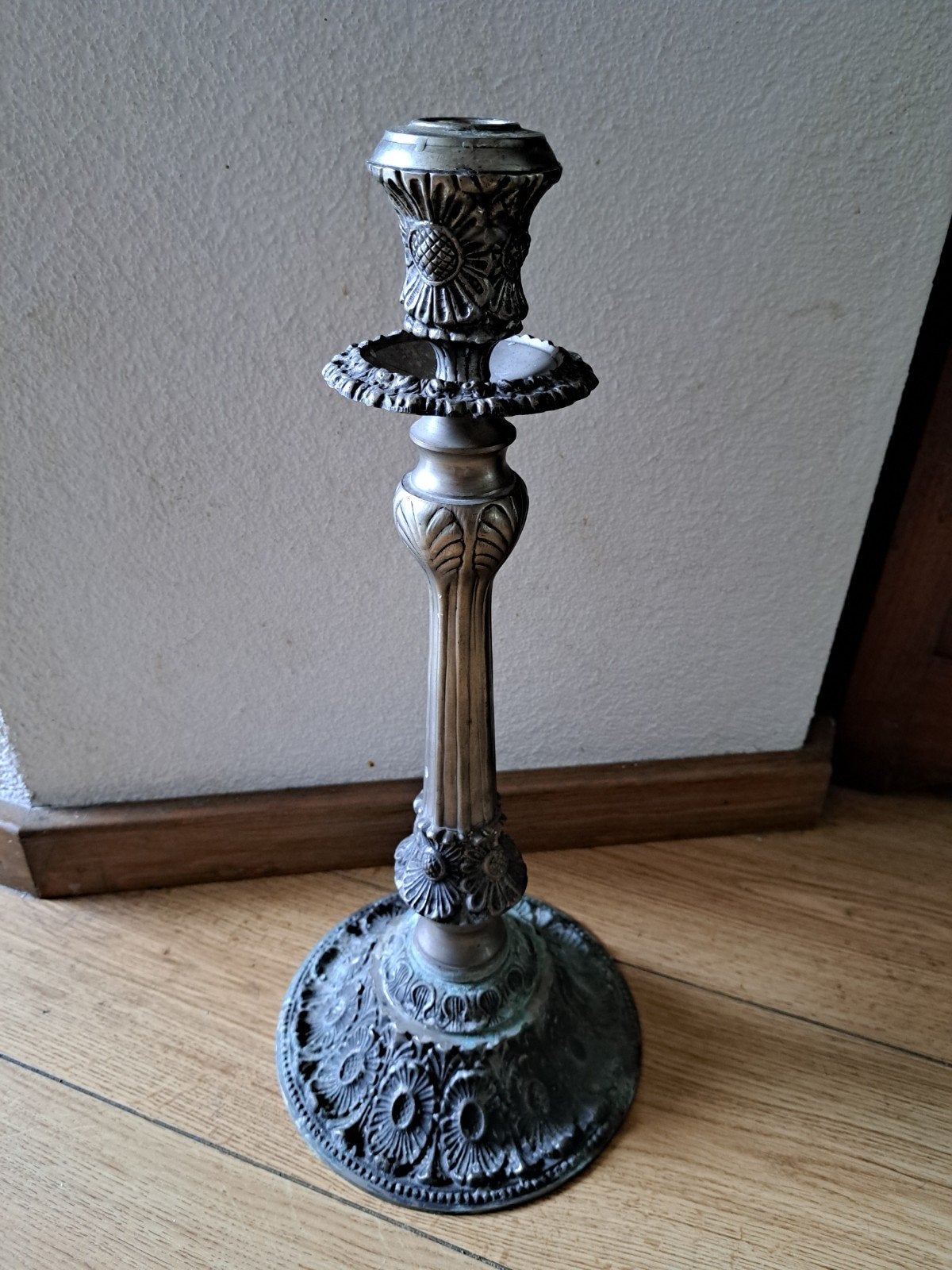 oude messing kandelaar, Ophalen of Verzenden, Koper of Brons