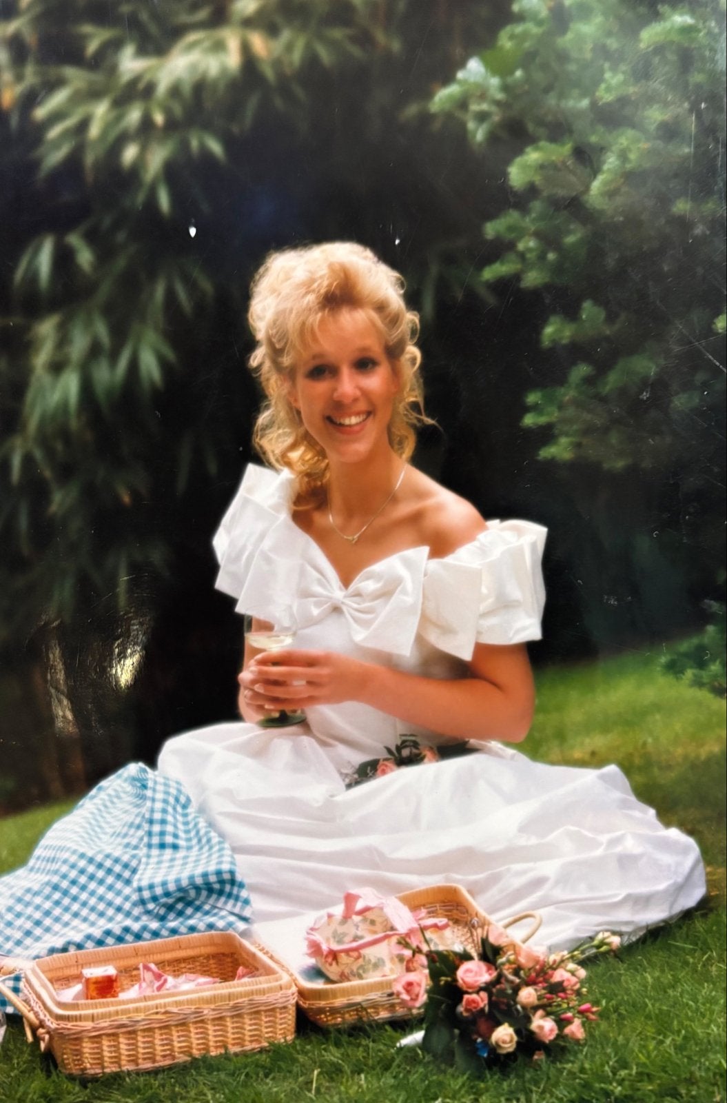 Vintage Trouwjurk Jaren '90 - Natuurzijde met Hoepelrok, Kleding | Dames, Ophalen of Verzenden, Gedragen, Wit, Trouwjurk