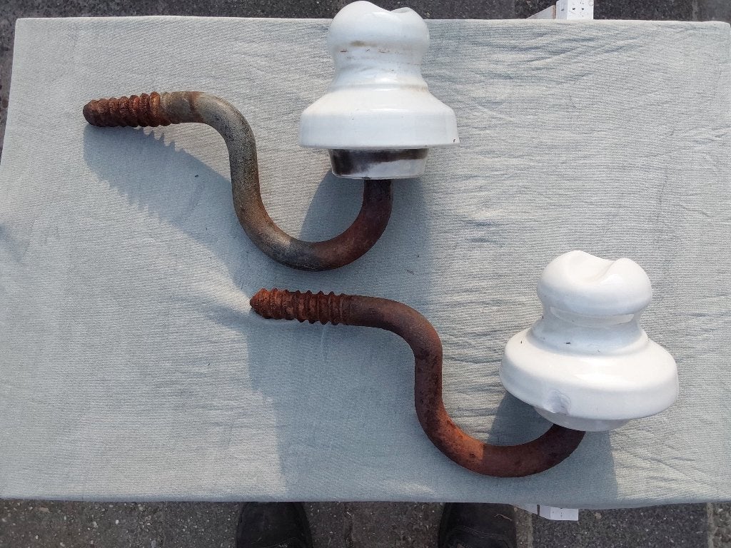 2x oude witte solatoren, porselein/keramische, Ophalen of Verzenden