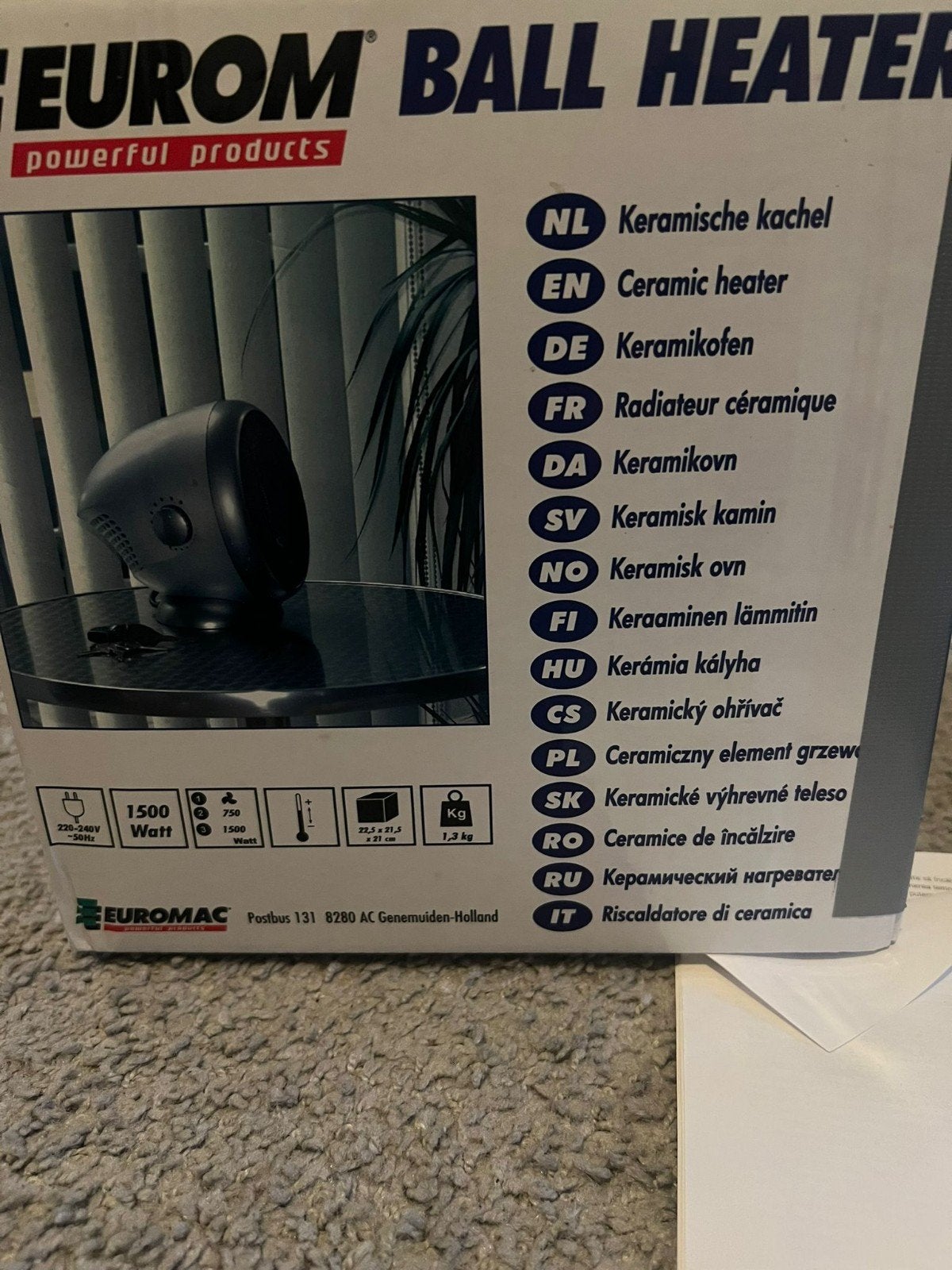 Euromac ball heater., Huis en Inrichting, Kachels, Ophalen, Nieuw, Elektrisch, Overige soorten