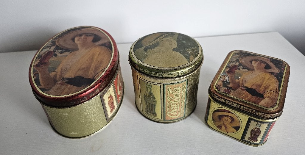 3 LEUKE OUDE BROCANTE "COCA COLA" BLIKKEN, Ophalen of Verzenden, Gebruikt, Overige, Verkade