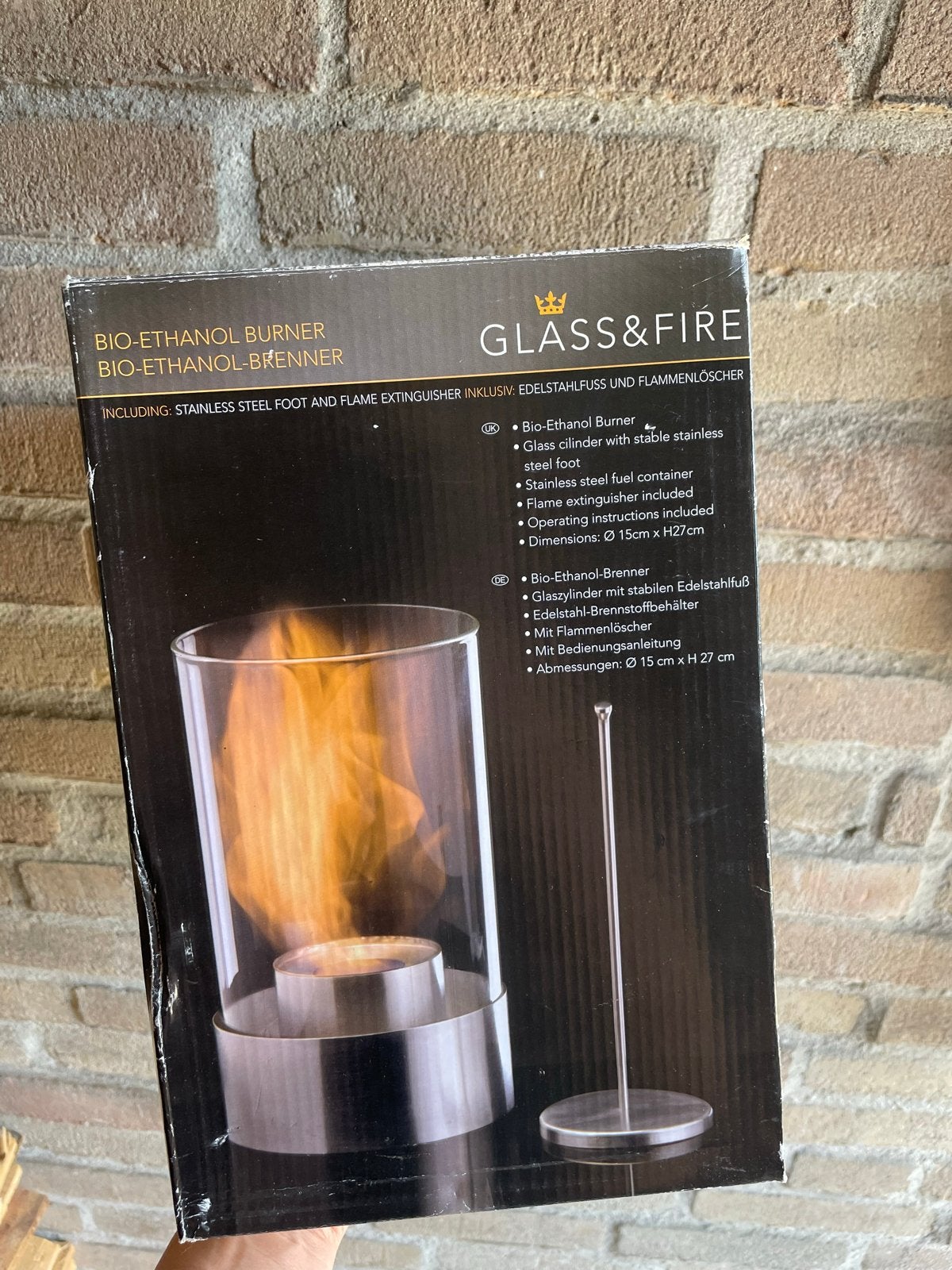Glass & Fire Bio-Ethanol Brander met Bio-Ethanol, Ophalen of Verzenden, Nieuw, Vrijstaande haard, Overige soorten