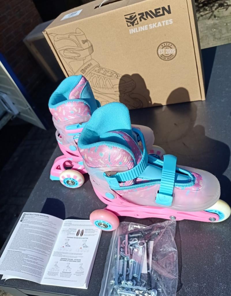 Nieuwe Raven Inline Skates voor Kinderen - Roze/Blauw, Kinderen, Zo goed als nieuw, Inline skates 4 wielen, Ophalen