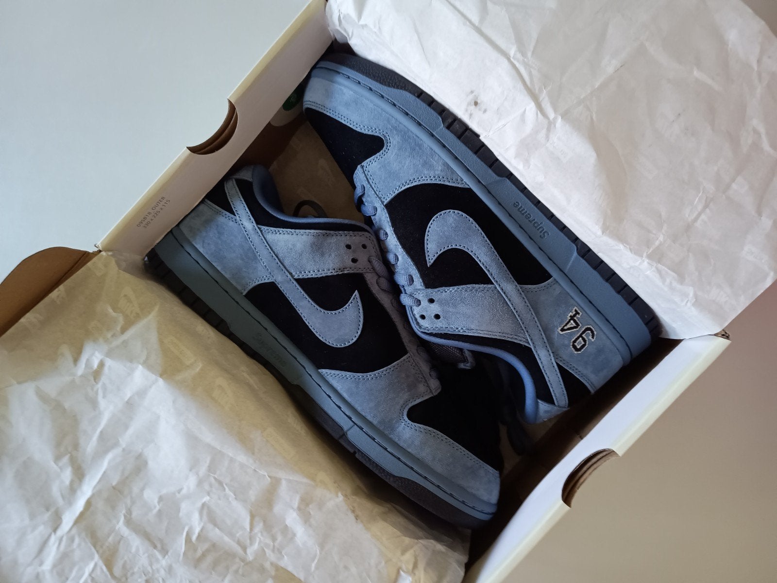Nike x supreme SB Dunk 'Ocean fog' maat 46 (blauw), Nike SB, Blauw, Nieuw, Ophalen of Verzenden