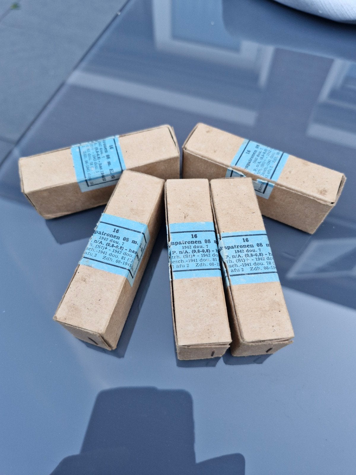 5x lege doosjes 9mm, Ophalen of Verzenden, Landmacht, Duitsland, Kist of Geocache