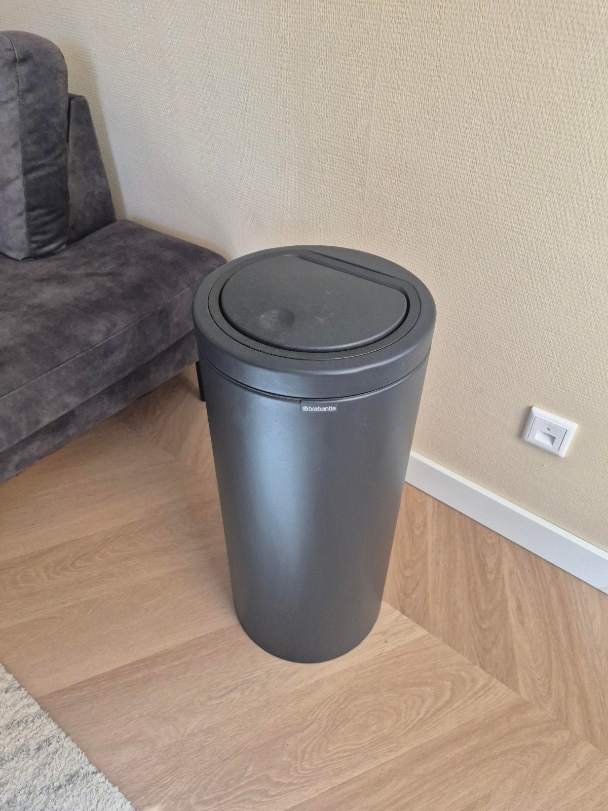 Brabantia touch bin prullenbak 30L zwart / black, 20 tot 30 liter, Ophalen, Gebruikt, Metaal