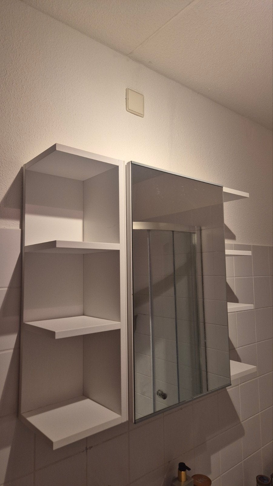Badkamer spiegelkast met open vakken, Huis en Inrichting, Ophalen, Spiegelkast, 50 tot 100 cm, Zo goed als nieuw