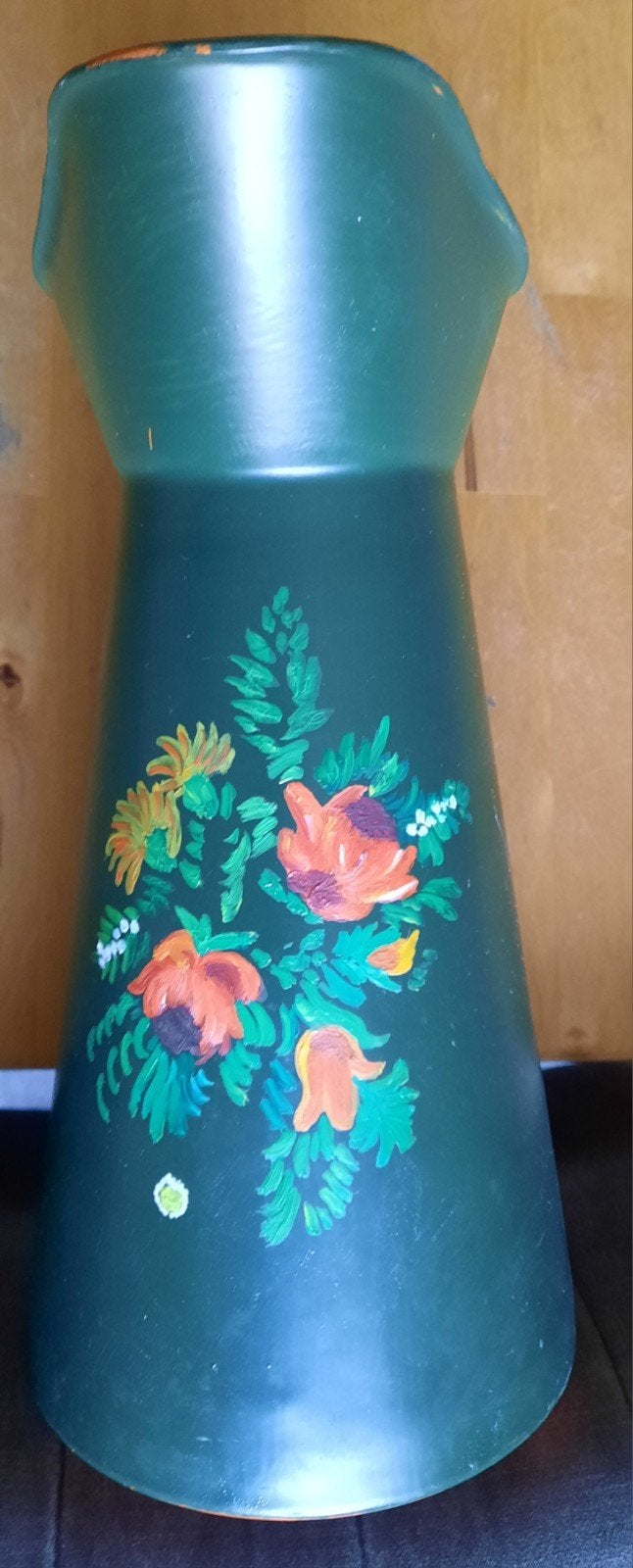 Vintage Groene Emaille Kan, Ophalen of Verzenden