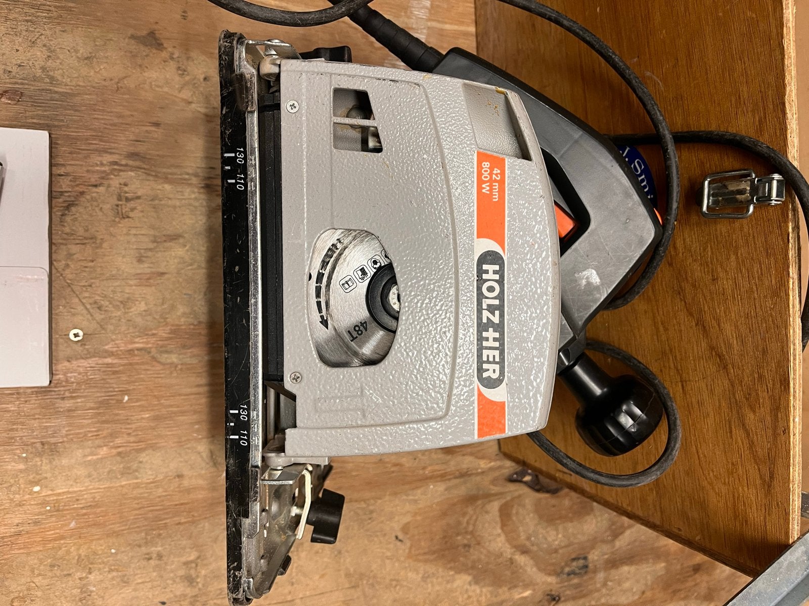 HOLZ-HER Cirkelzaag 800W met geleider en zaagbladen, Ophalen, Gebruikt, Cirkelzaag, 600 tot 1200 watt