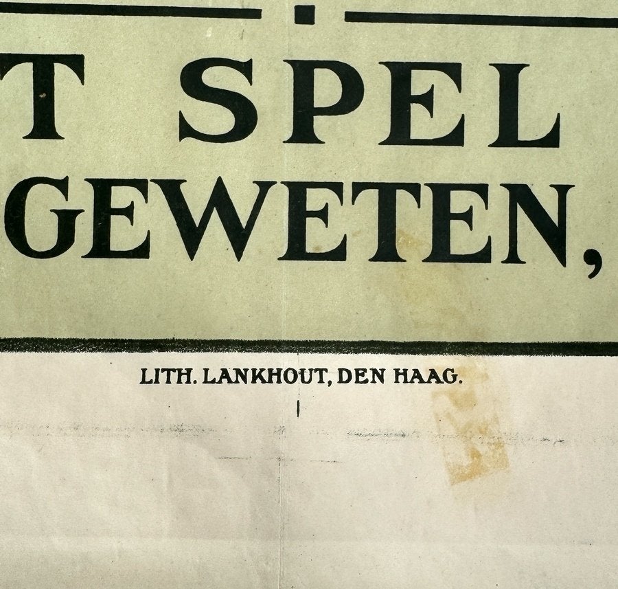 360. Affiche, Reinhart Dozy – "Steunt het gezag!", ca.1945, Ophalen, Gesigneerd, Overige onderwerpen, Lithografie