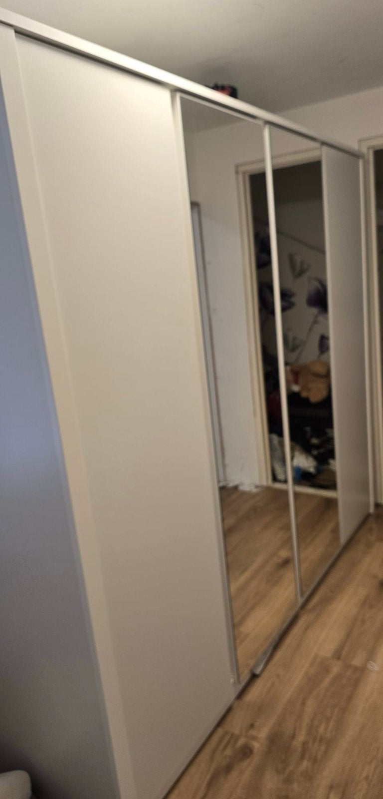 Witte kledingkast met spiegeldeuren, Huis en Inrichting, Kasten | Kledingkasten, Ophalen, Overige materialen, 200 cm of meer, Nieuw