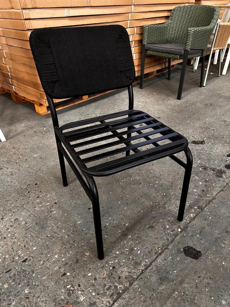 6x Zwarte dining tuinstoel met rope rugleuning, Ophalen, Stoel, Stoel, Nieuw
