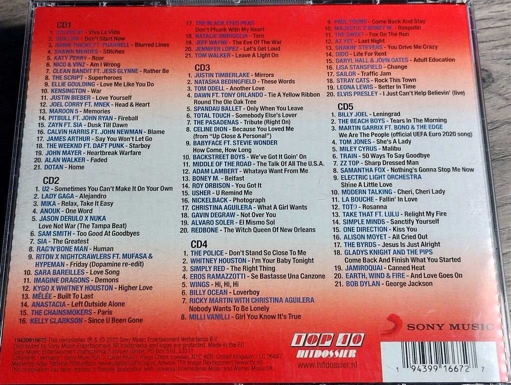 Top 40 Hitdossier Alarmschijven [5 CD] 2022, Ophalen of Verzenden, Zo goed als nieuw, Pop