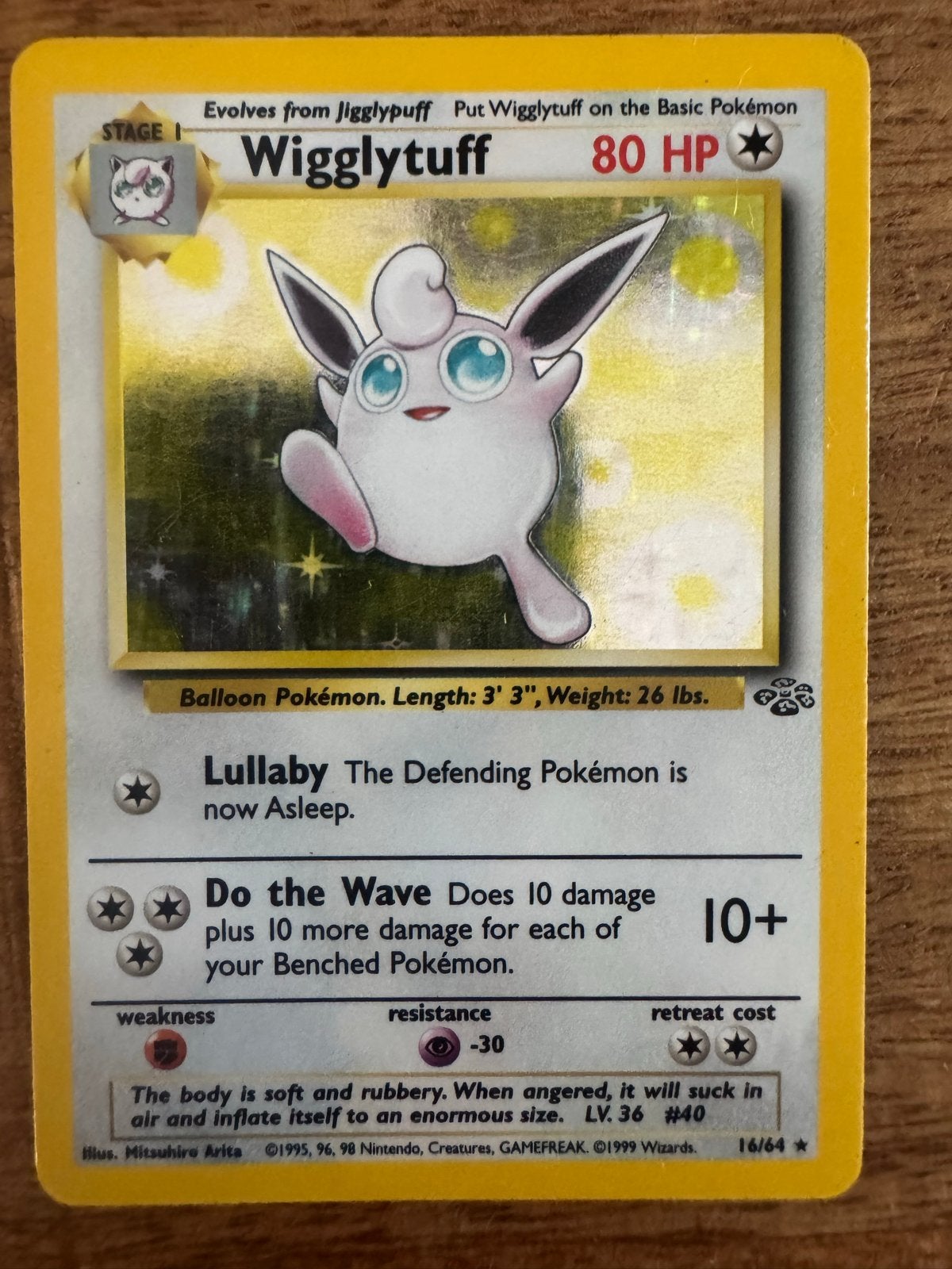 Wigglytuff Pokémon Kaart 16/64 Jungle Set (1999), Hobby en Vrije tijd, Verzamelkaartspellen | Pokémon, Ophalen of Verzenden, Losse kaart