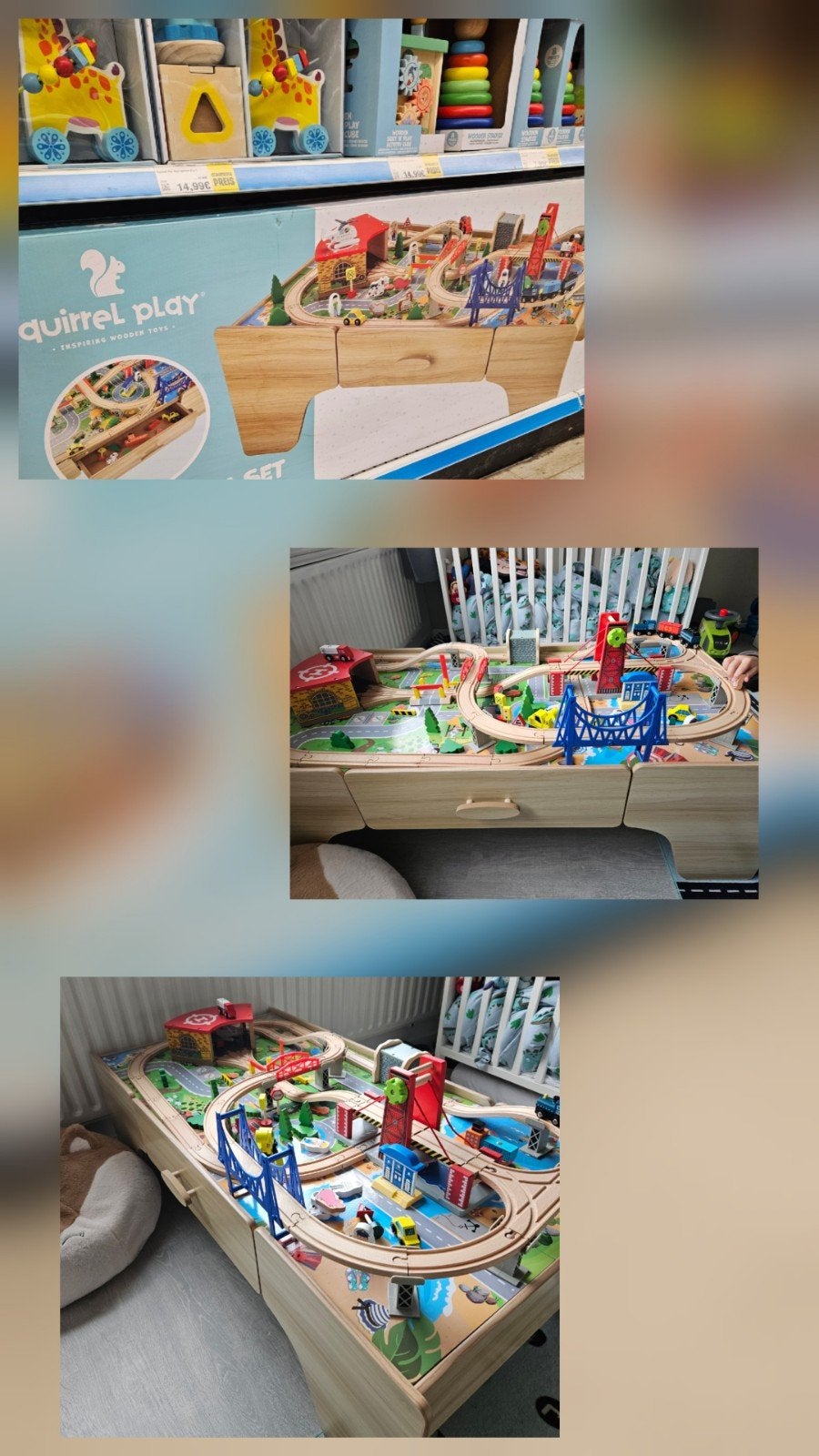 Houten Treinset Speeltafel - Squirrel Play, Ophalen, Zo goed als nieuw, Overige merken