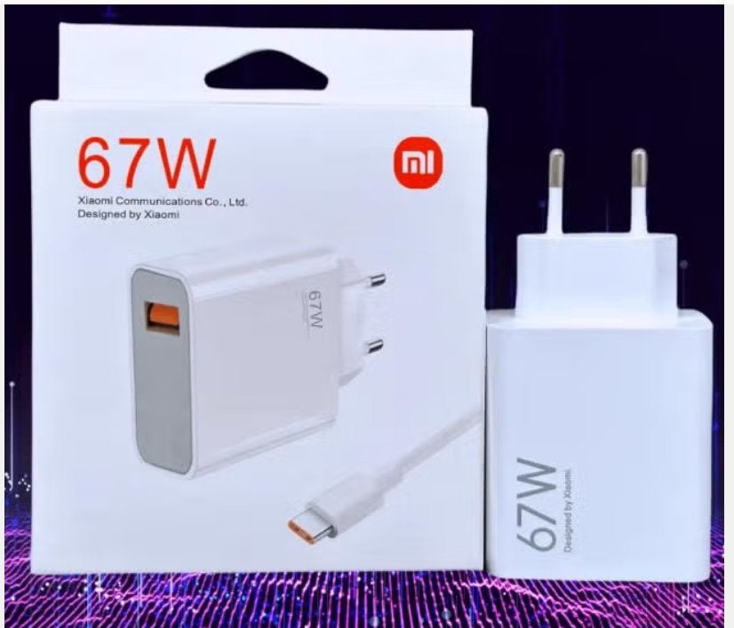 Xiaomi 67 Watt snellader met USB en type C kabel