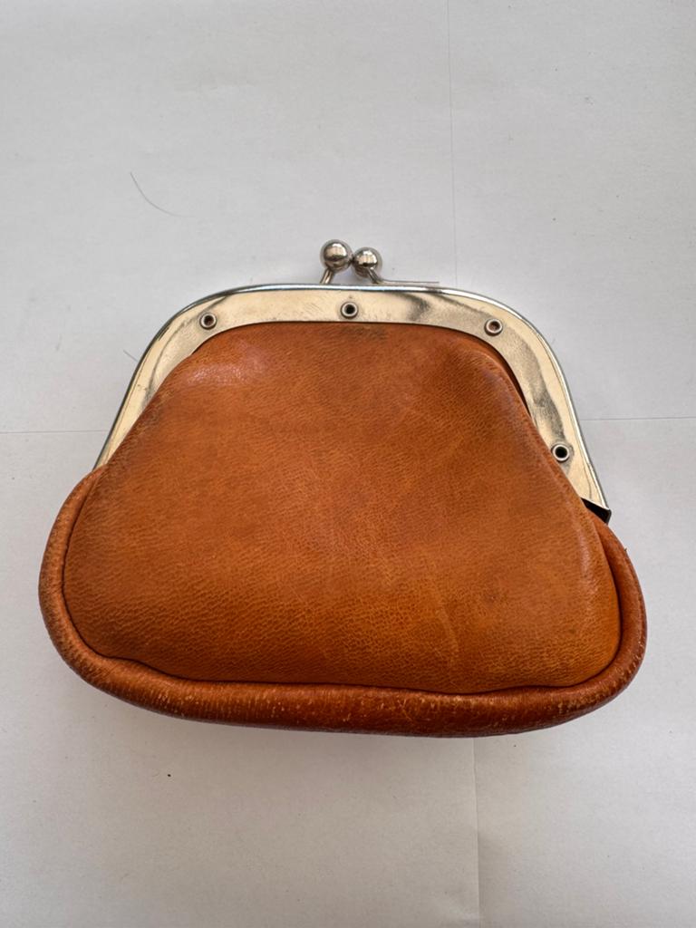 Lederen design beurs cognac kleur, Ophalen of Verzenden, Zo goed als nieuw, Bruin