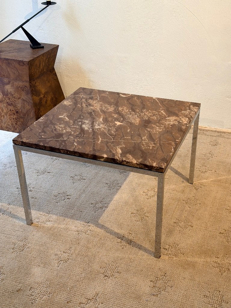 Marmeren salontafel met chromen frame, Huis en Inrichting, Ophalen, Overige materialen, 50 tot 100 cm, Art deco
