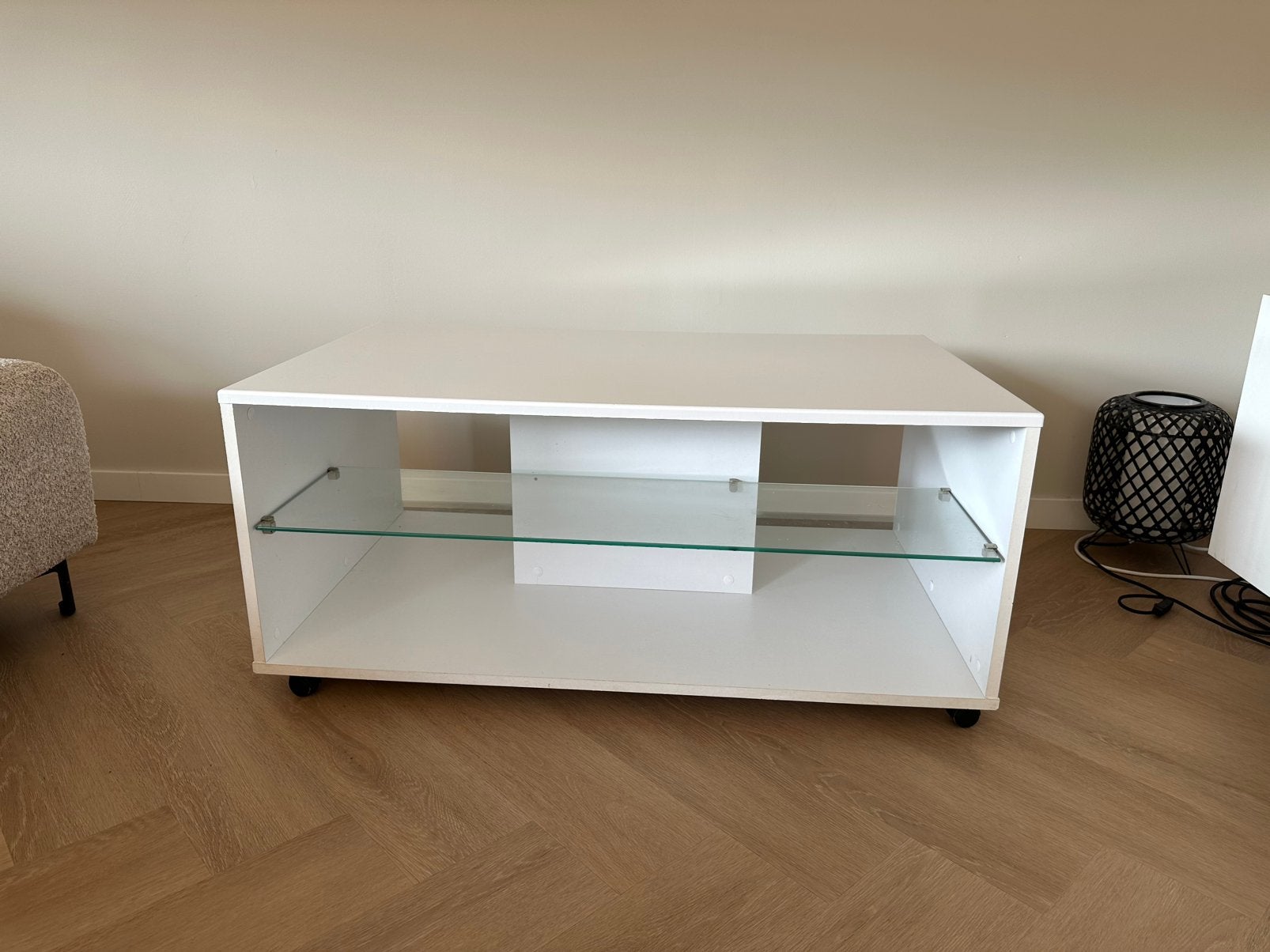 Foto 3 van Salontafel wit hoogglans rolbaar