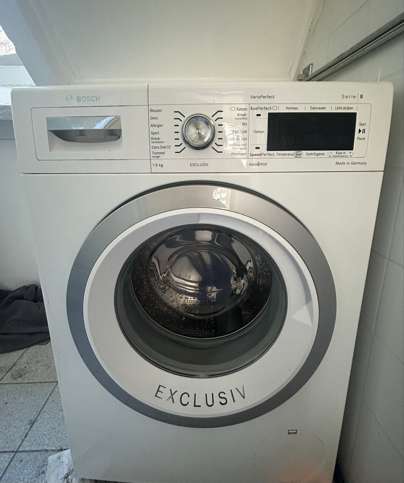Bosch Serie 8 VarioPerfect Exclusiv Wasmachine 1-9 kg, Ophalen, 1200 tot 1600 toeren, 8 tot 10 kg, Zo goed als nieuw