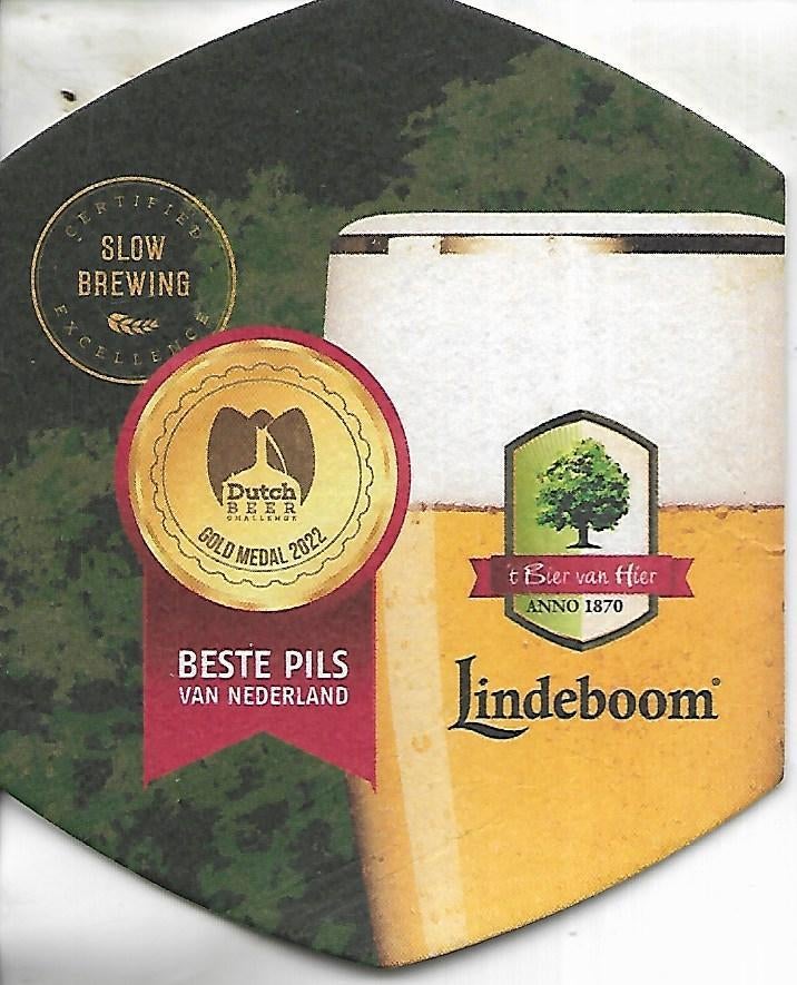 Lindeboom Beste Pils van Nederland, Verzamelen, Ophalen of Verzenden, Zo goed als nieuw, Viltje(s), Overige merken