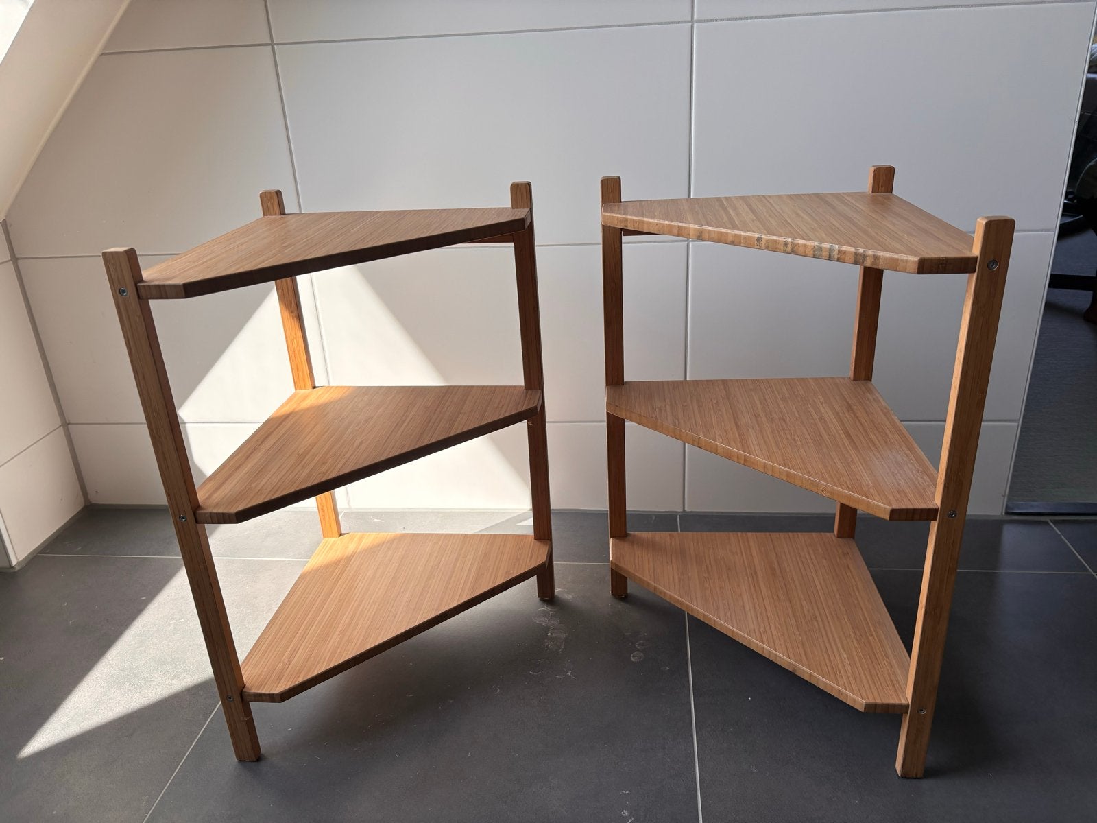 Ikea Ragrund hoekkastjes bamboe - set van 2, Ophalen, Minder dan 50 cm, Zo goed als nieuw, Minder dan 25 cm