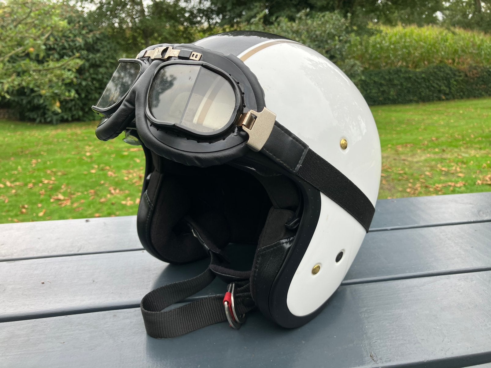 Shoei Jethelm met Bril, maat M, als nieuw, Motoren, Ophalen, Tweedehands, Jethelm, Shoei