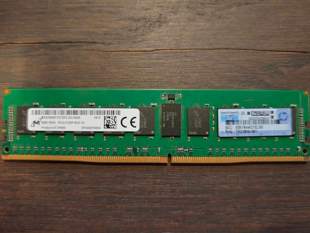 8GB DDR4 HP Werkgeheugen RAM PC4-2133P-RC0-10, Gebruikt, Server, DDR4, 8 GB