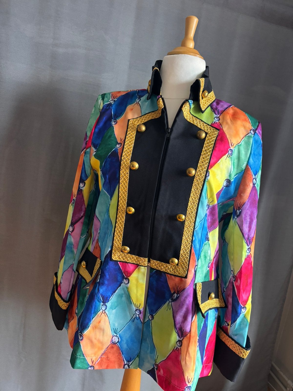 Carnavals jas dames mt 46, Ophalen of Verzenden, Zo goed als nieuw, Maat 46/48 (XL) of groter, Carnaval