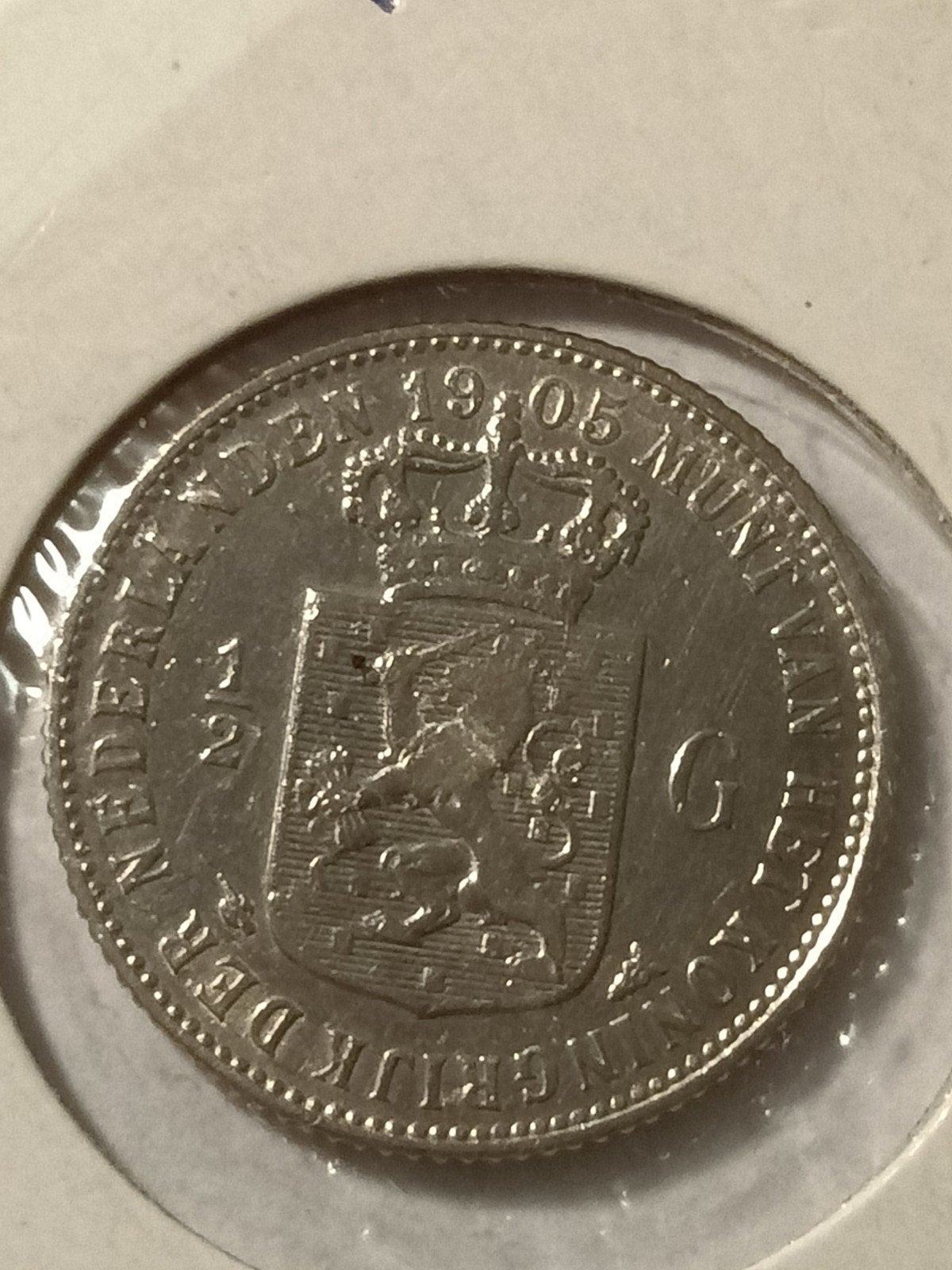 Halve gulden 1905 Wilhelmina, Ophalen of Verzenden, Koningin Wilhelmina, ½ gulden