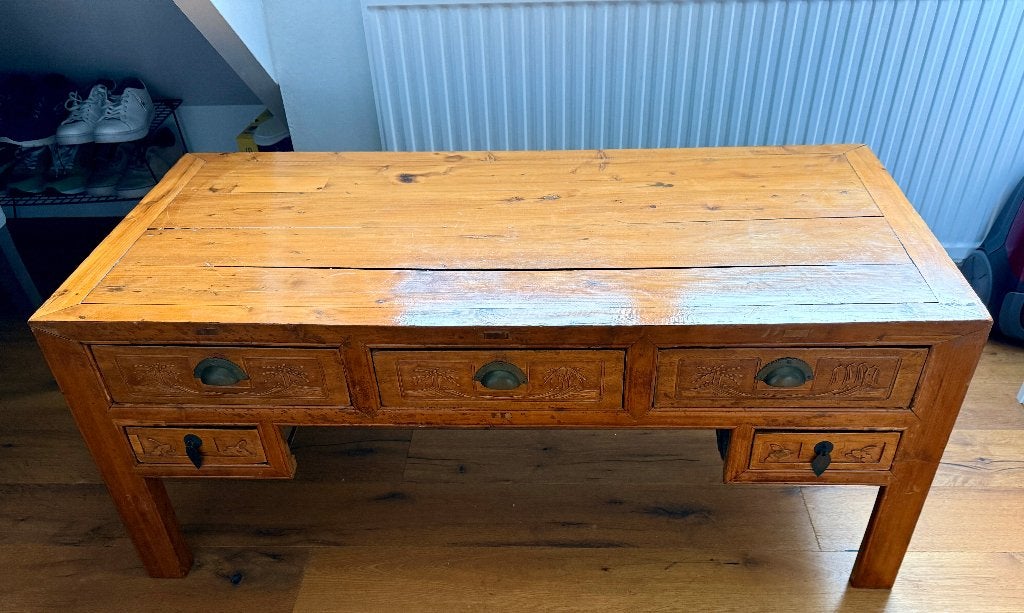 Antieke Chinese salontafel, Ophalen