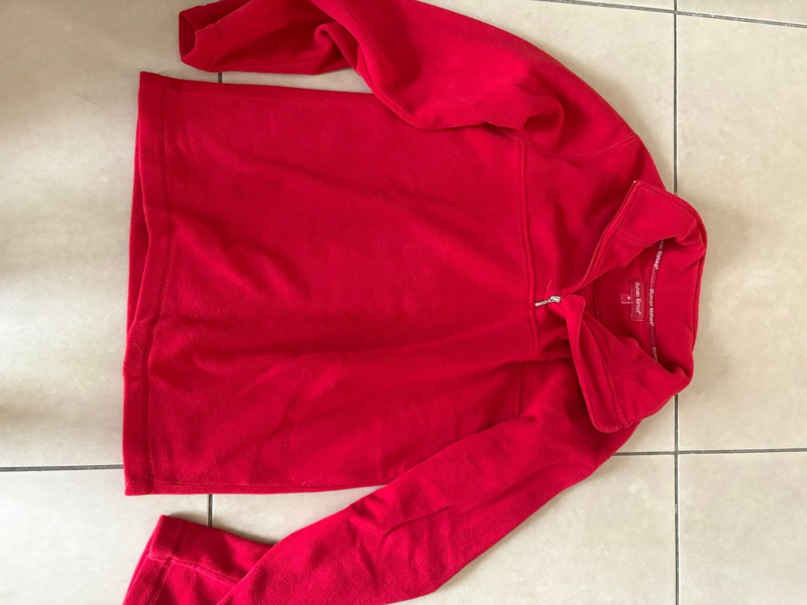 Human nature skitrui fleece rood, Ophalen, Zo goed als nieuw, Maat 38/40 (M), Jack