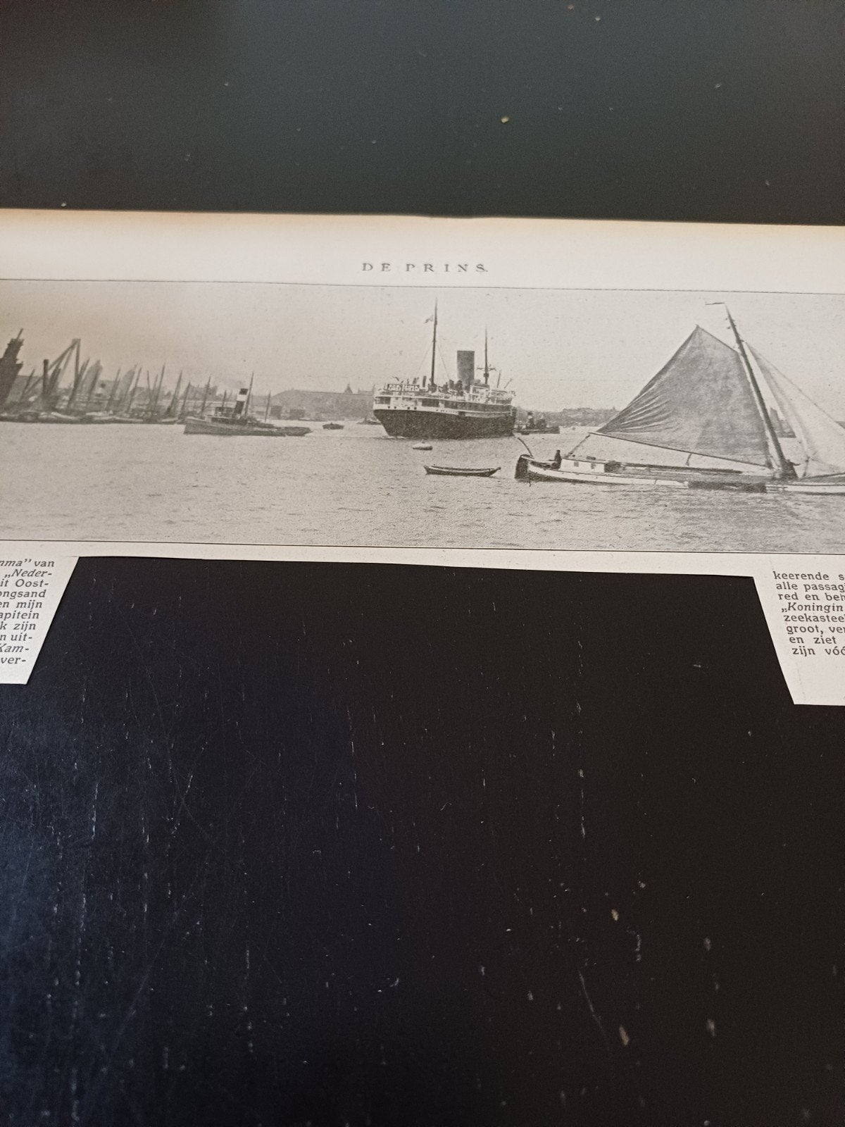 knipsel stoomschip Emma stoomvaartmij Nederland 1915, Verzamelen, Ophalen of Verzenden, Gebruikt, Kaart, Foto of Prent