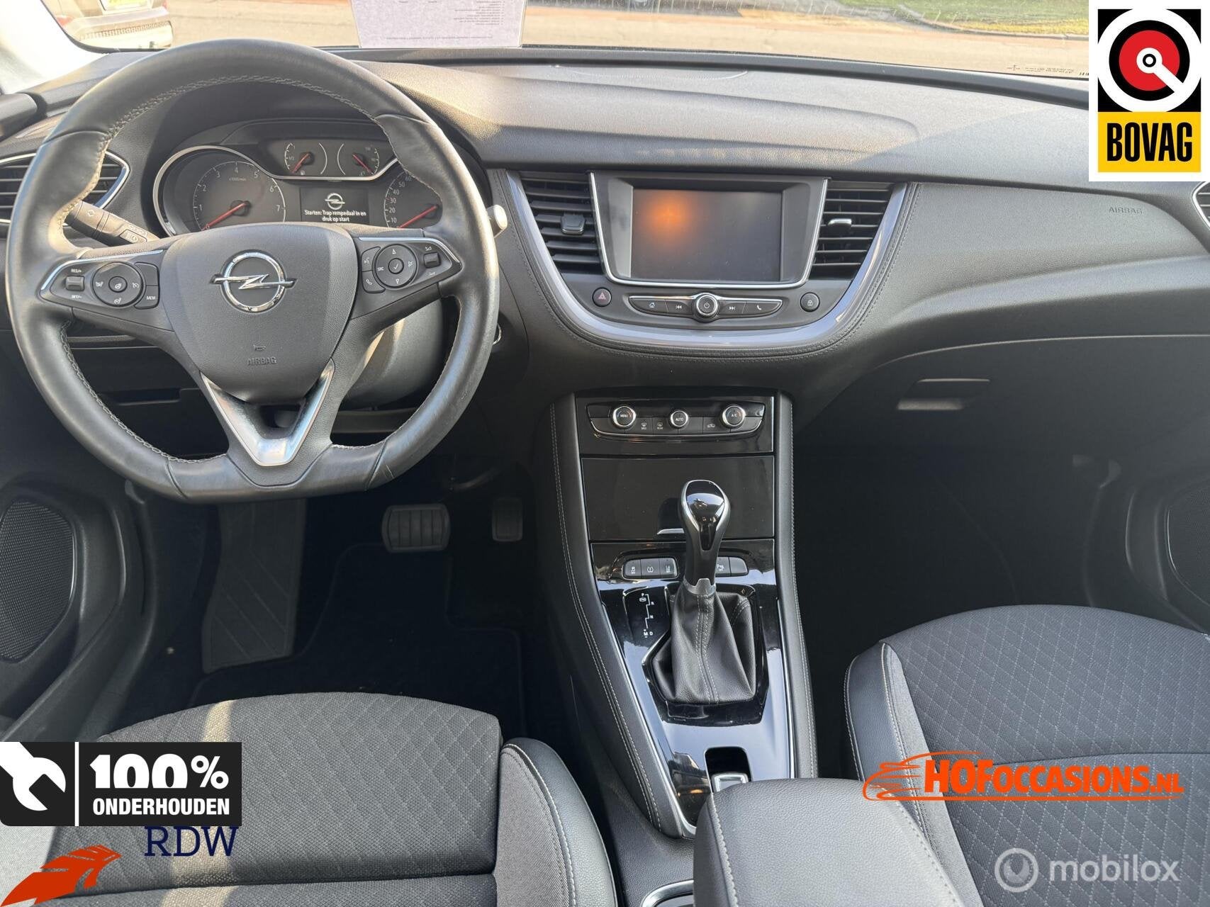 Opel Grandland X 1.6 Turbo Ultimate AUTOMAAT/LEDER/CARPLAY, Auto's, Zwart, 4 cilinders, Leder en Stof, Zwart