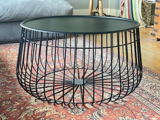 Pols Potten wire bijzettafel zwart Urban wireframe, Ophalen, 50 tot 100 cm, Rond, 50 tot 100 cm