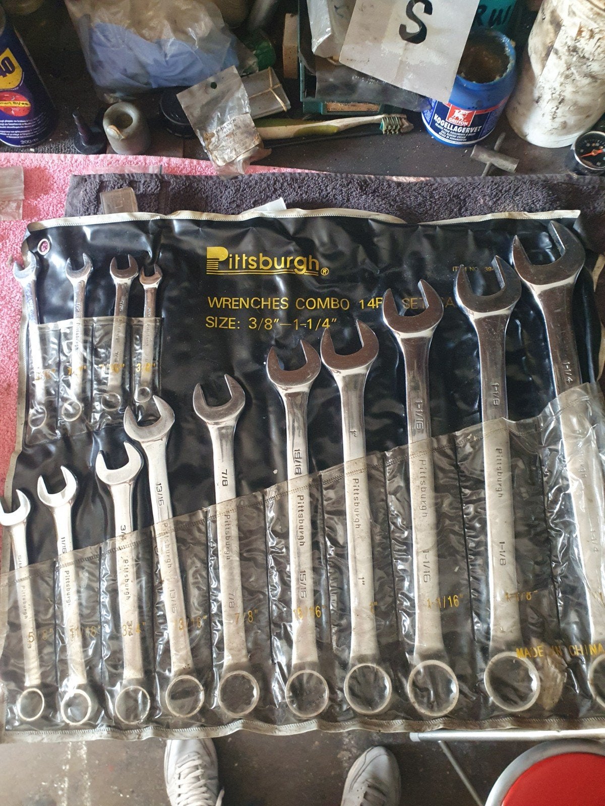 Pittsburgh Wrench Combo 14-delige set (3/8"-1-1/4"), Ophalen of Verzenden, Gebruikt, Sleutel/ratel, Overige merken
