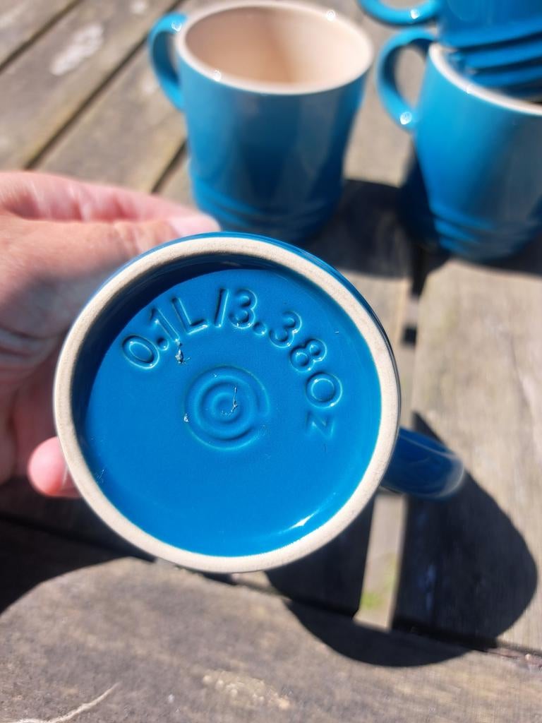 Le Creuset - 4x koffiekopjes, Ophalen of Verzenden, Aardewerk, Overige stijlen, Kop(pen) en/of Schotel(s)
