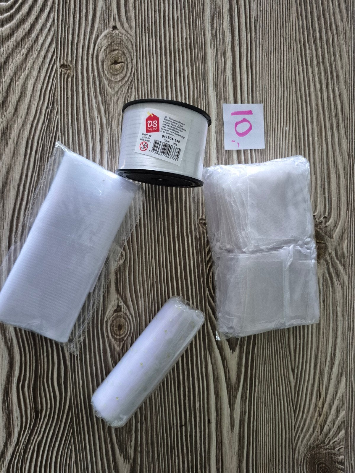tule 2x, wit lint, tule zakjes., Ophalen of Verzenden, Nieuw, Versiering