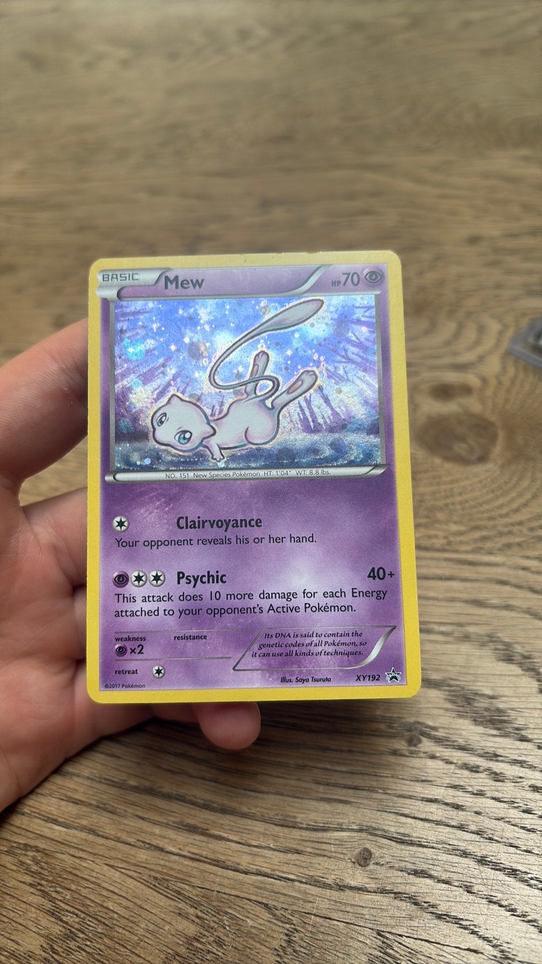 Mew Holo XY192 Promo Pokemon Kaart, Ophalen of Verzenden, Zo goed als nieuw