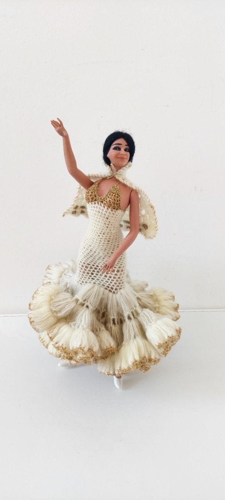 Zeldzame Vintage Flamenco danseres Pop – Spaanse Jurk 40 cm, Eu, Eu, Ophalen of Verzenden, Zo goed als nieuw