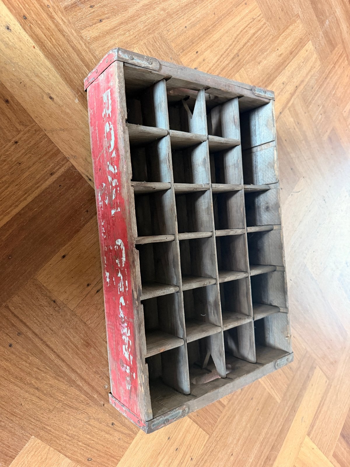 Vintage Royal Crown Cola houten kratten met vakken, Ophalen of Verzenden