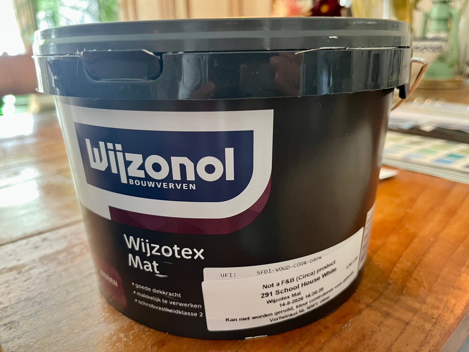Gratis afhalen: 2 x 2,5 liter Wijzonol muurverf, Ophalen, Wit, Nieuw, Verf