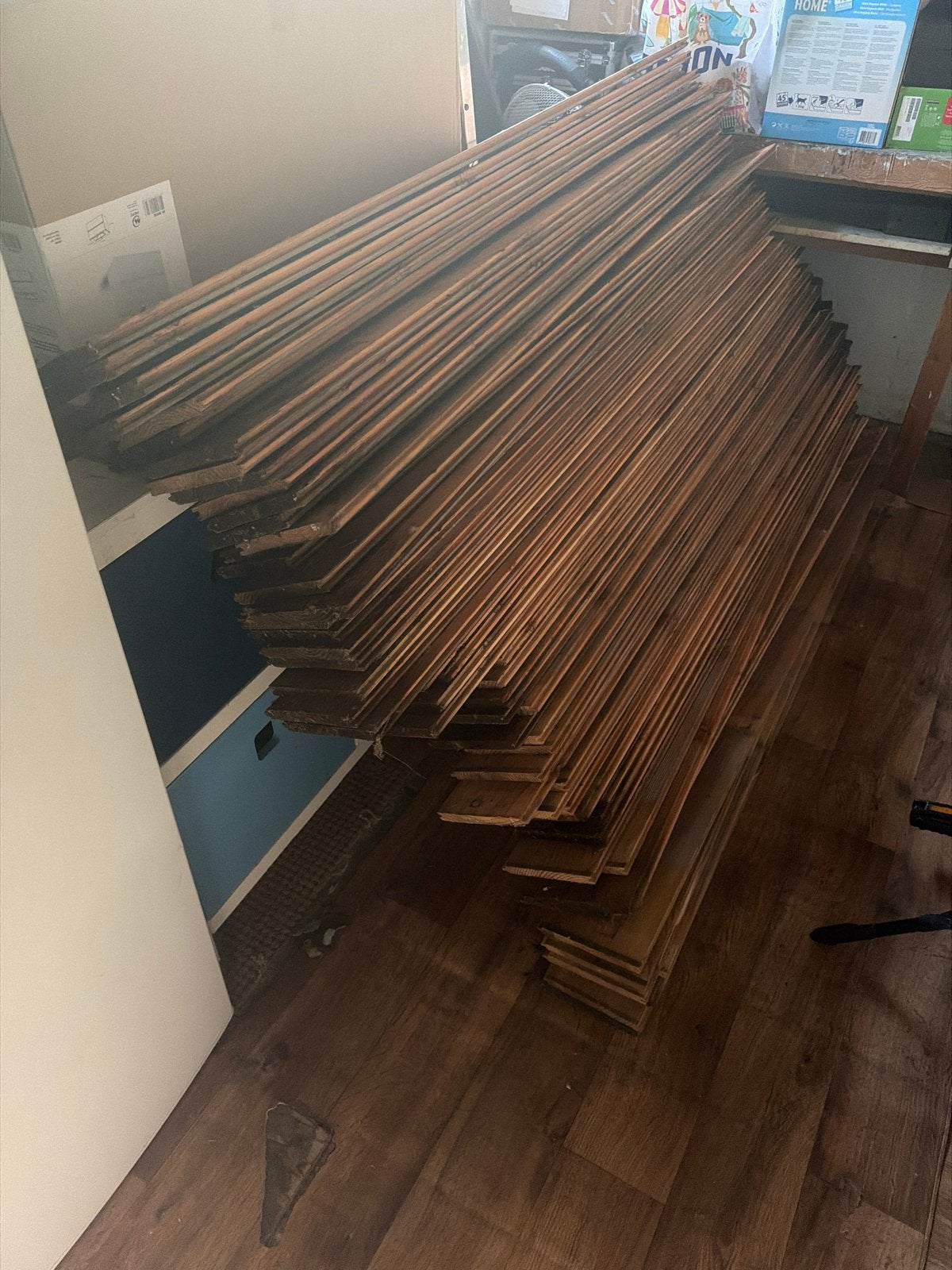 Gebruikte hardhouten schuttingplanken (62 stuks), Doe-het-zelf en Verbouw, Ophalen, Gebruikt, Minder dan 25 mm, Plank