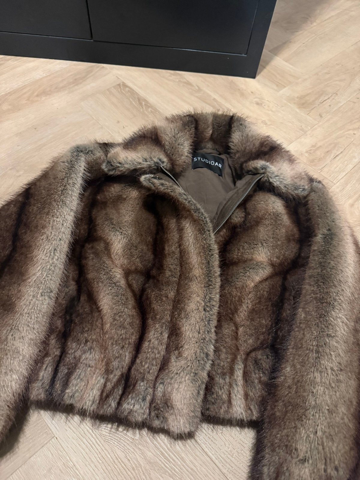 Studio AR Fake Fur Bomberjas – Bruin – Maat 38, Kleding | Dames, Ophalen of Verzenden, Zo goed als nieuw, Maat 38/40 (M), Bruin