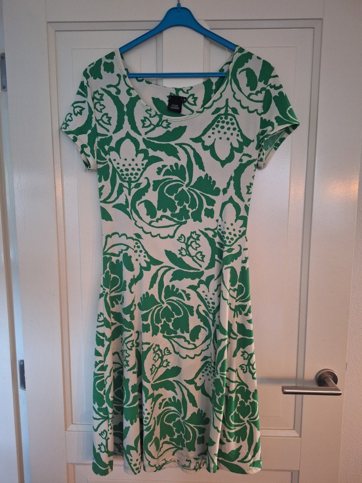 FOS Amsterdam jurk met groen-wit bloemenpatroon, Kleding | Dames, Maat 38/40 (M), FOS Amsterdam, Ophalen of Verzenden, Gedragen