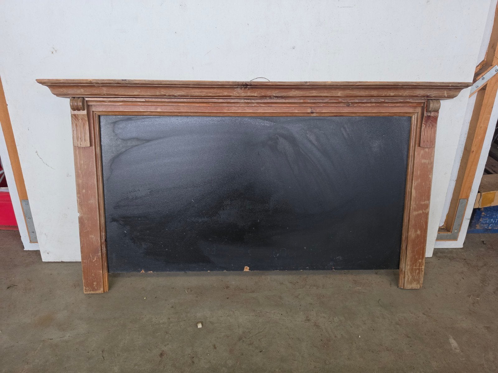 Krijtbord met oud houten frame, Ophalen of Verzenden, Gebruikt, Krijtbord