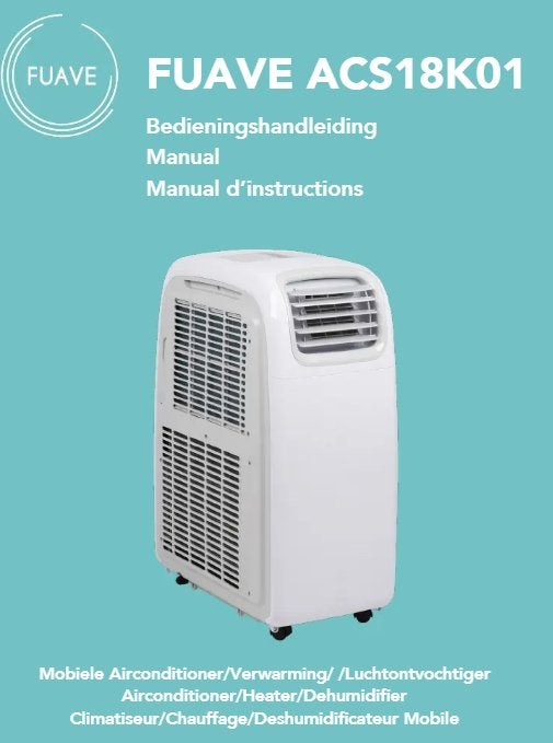 FUAVE ACS18K01 Mobiele Airco met Afstandsbediening, Ophalen, Gebruikt, Minder dan 60 m³, 3 snelheden of meer