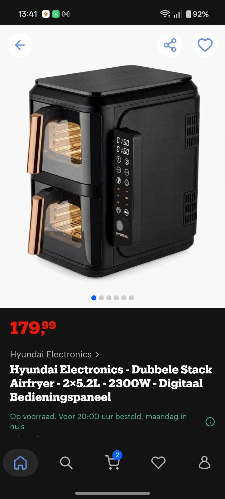 Hyundai Dubbele Airfryer - Nieuw in doos, Ophalen of Verzenden, Nieuw, Airfryer