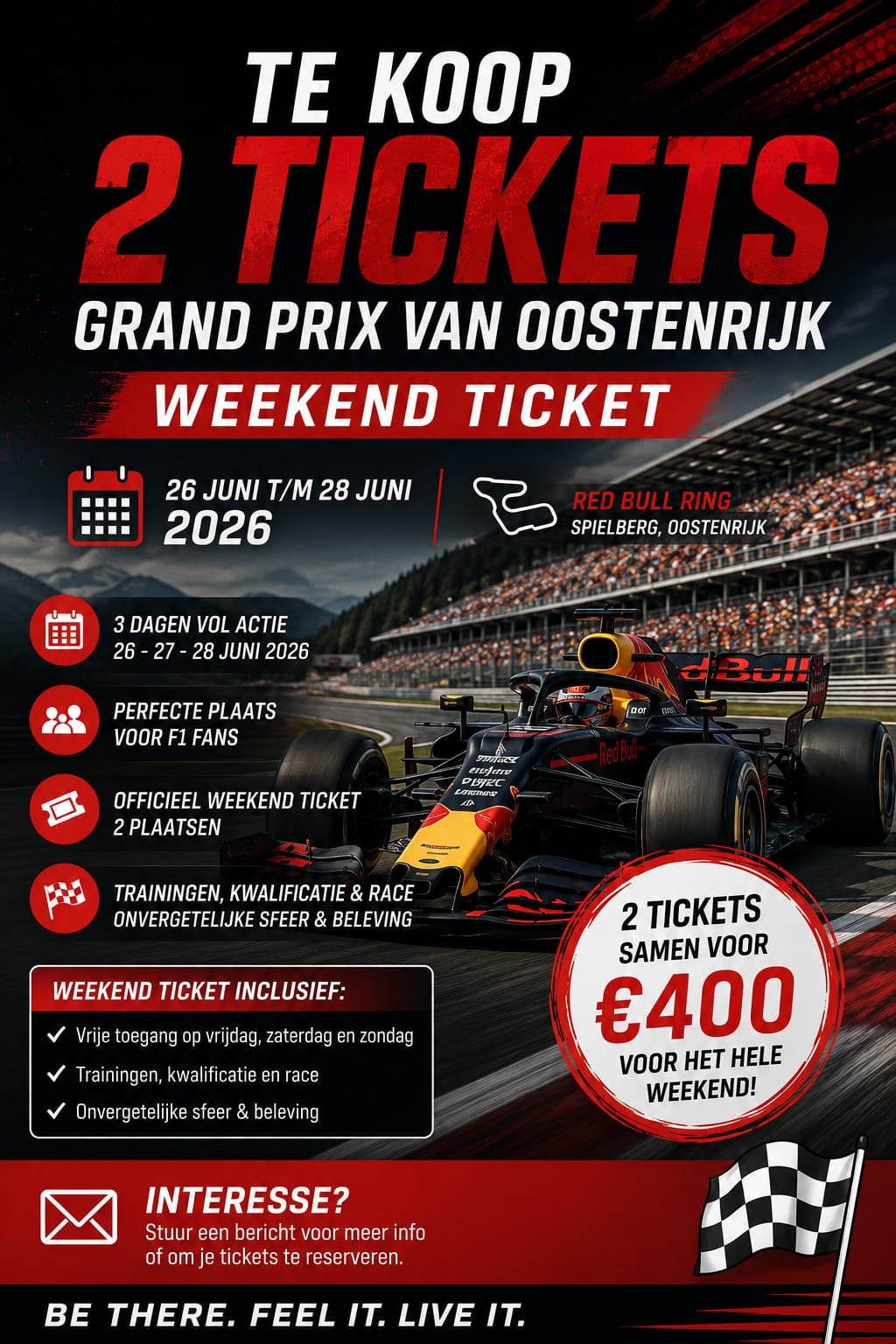 2x weekend tickets Redbull Ring, Twee personen