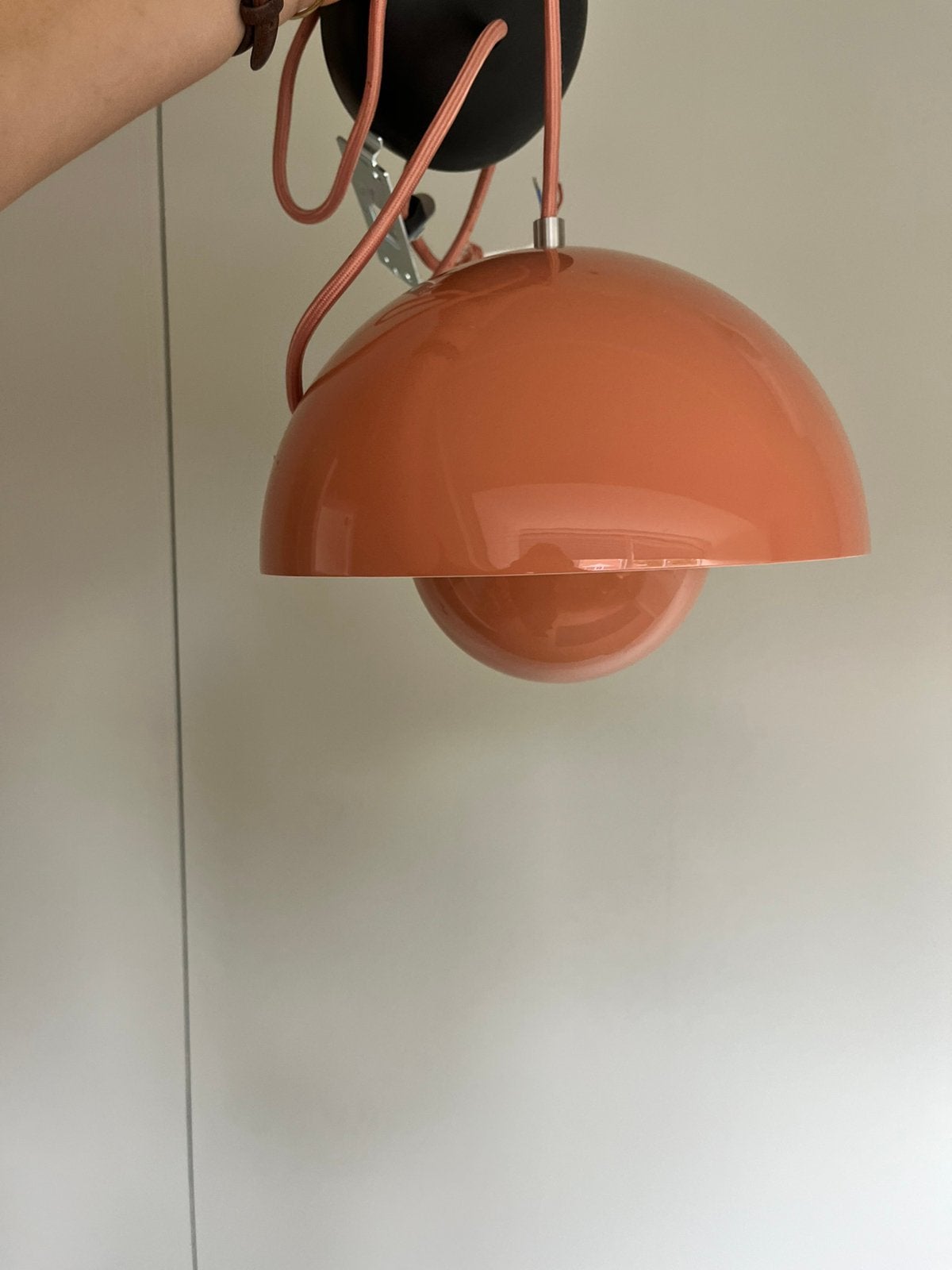 2x Verner Panton Flowerpot, Huis en Inrichting, Lampen | Hanglampen, Ophalen, Gebruikt, Metaal, E27 (groot)